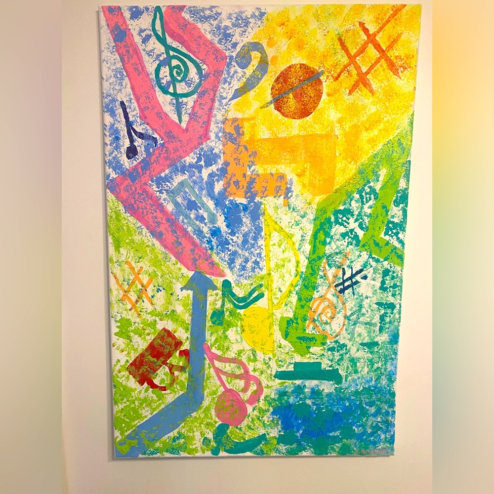 Original acrylic painting: The Music Never Stopped